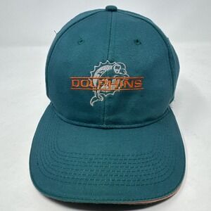 Vintage 90's Miami Dolphins Ball Cap Hat Game Day By Drew Pearson One Size Green
